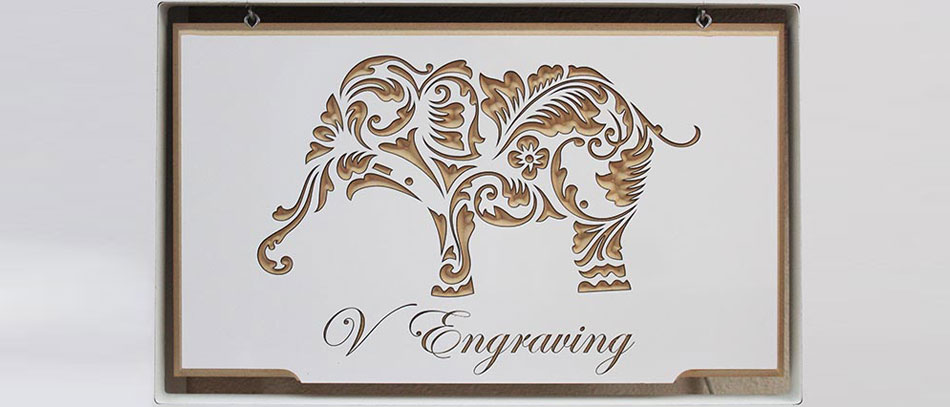 Ornamented elephant with V-groove graphics Ornamented-Elephant-with-V-groove-graphics