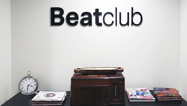 Beatclub 3d signs for businesses in black made of acrylic displayed on a wall