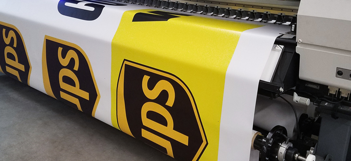 UPS logistics company custom signs printing with the brand logo