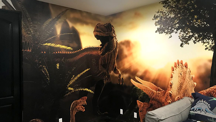 dinosaurs decorative wall graphics made of opaque vinyl for interior design