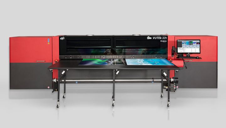 EFI VUTEk 32h large format printing LED hybrid inkjet machine with ultra-drop technology
