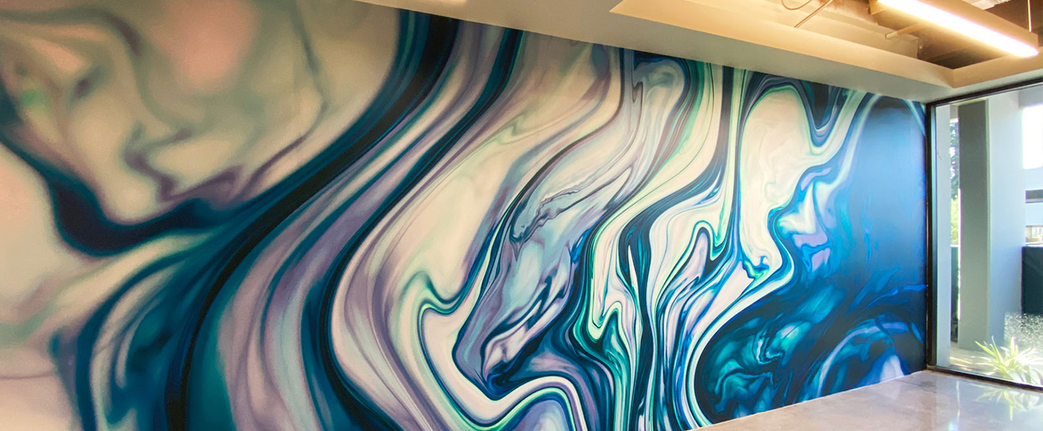 colorful wall graphics made of opaque vinyl for interior decorating