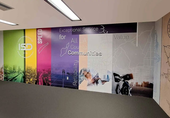 LA County Department large format printing made of vinyl for interior branding