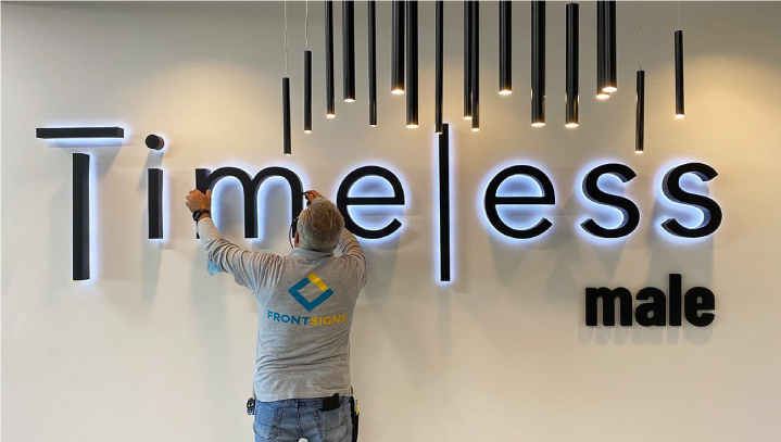 Timeless led sign repair of the brand name display made of aluminum, acrylic and lexan