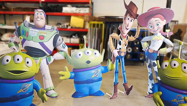 Toy Story foam board cutout characters in a free-standing style for promotion