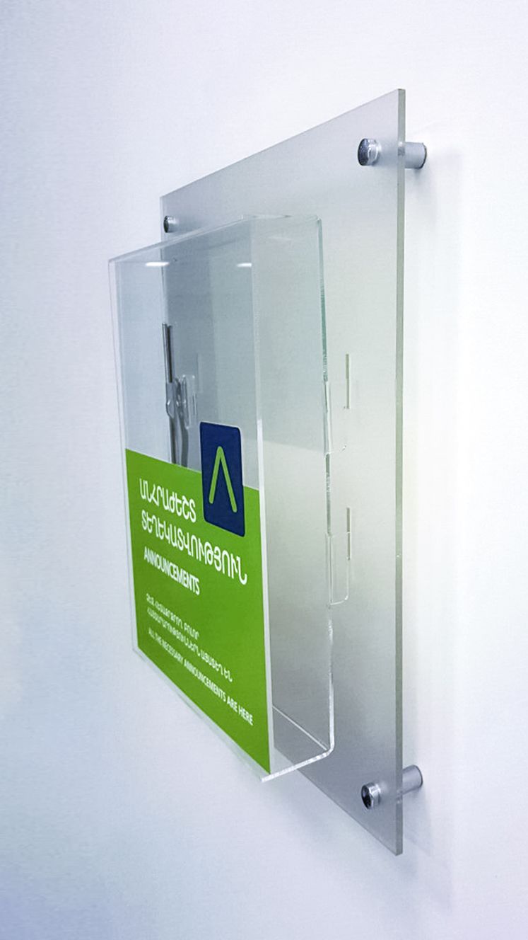 Acrylic Sign fixed on standoffs