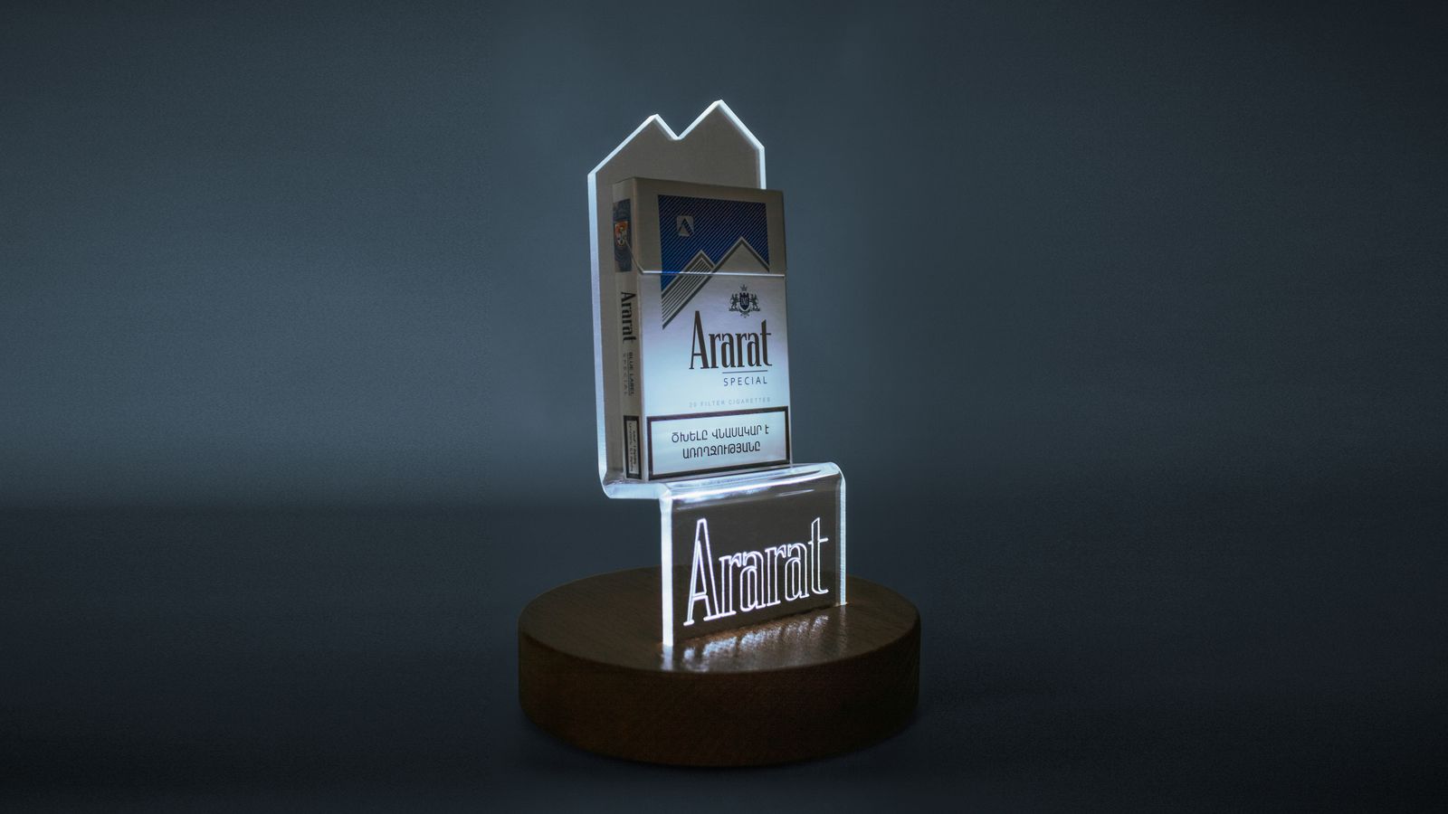 Acrylic engraved wooden standee