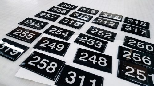 Acrylic number Signs