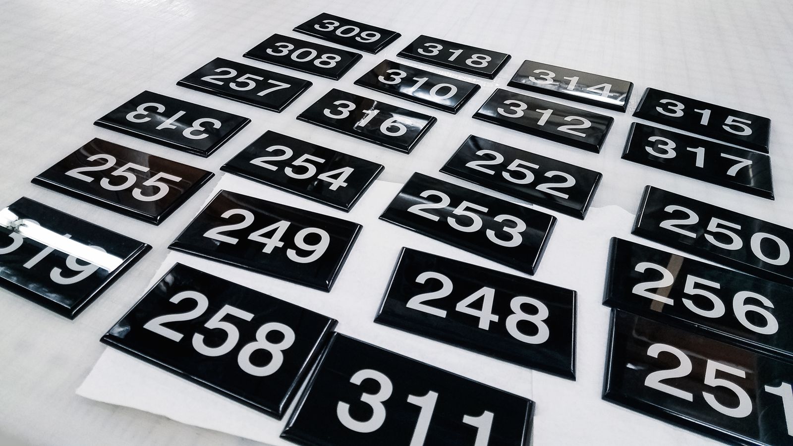 Acrylic number Signs