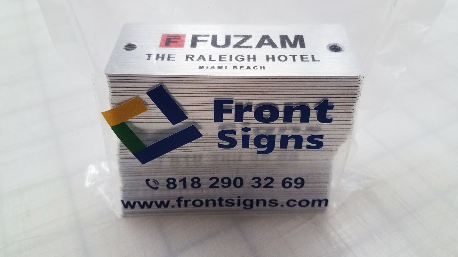 Custom made Brushed aluminum signs