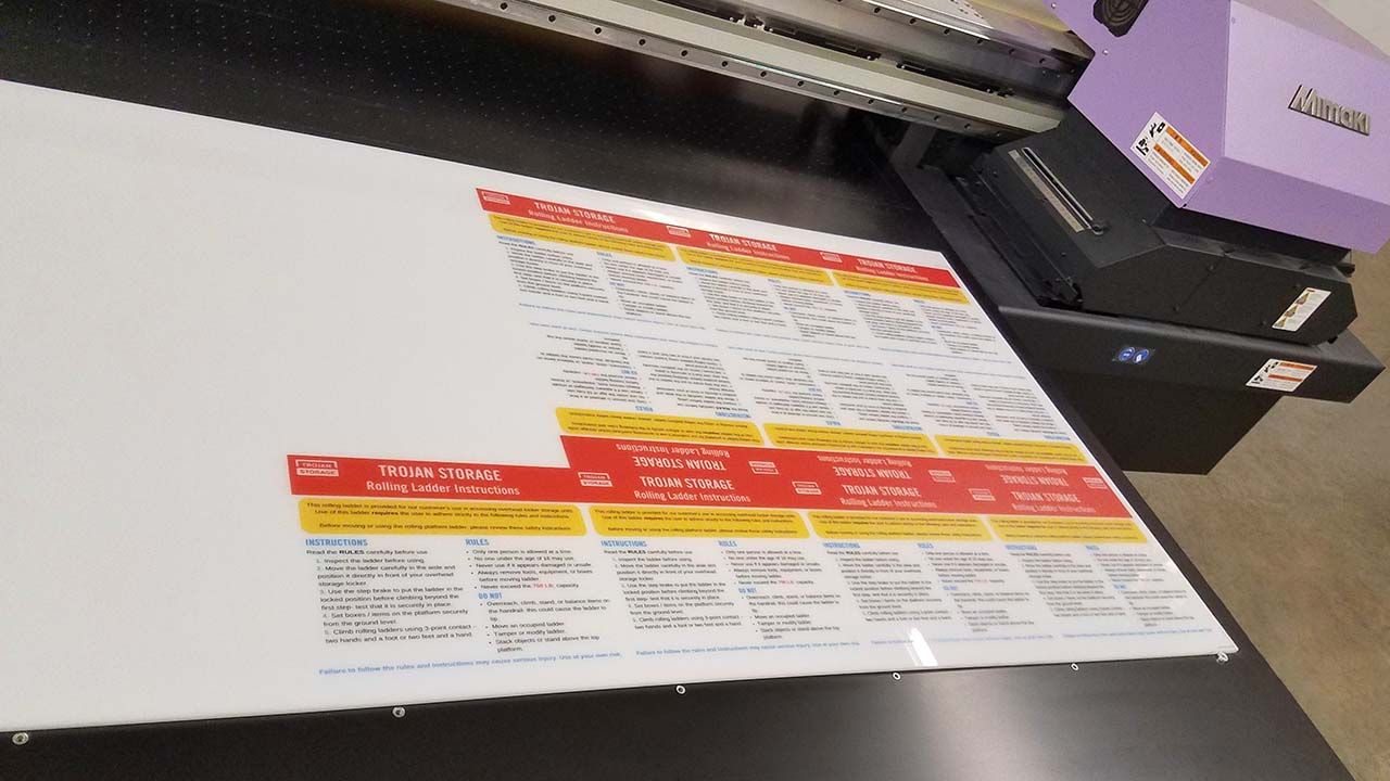 Instructions printed on Acrylic