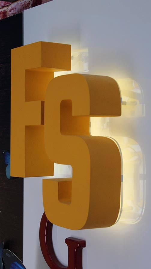 Painted Aluminum backlit letters