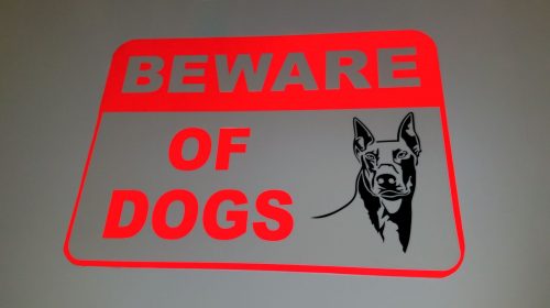 Reflective vinyl caution sign
