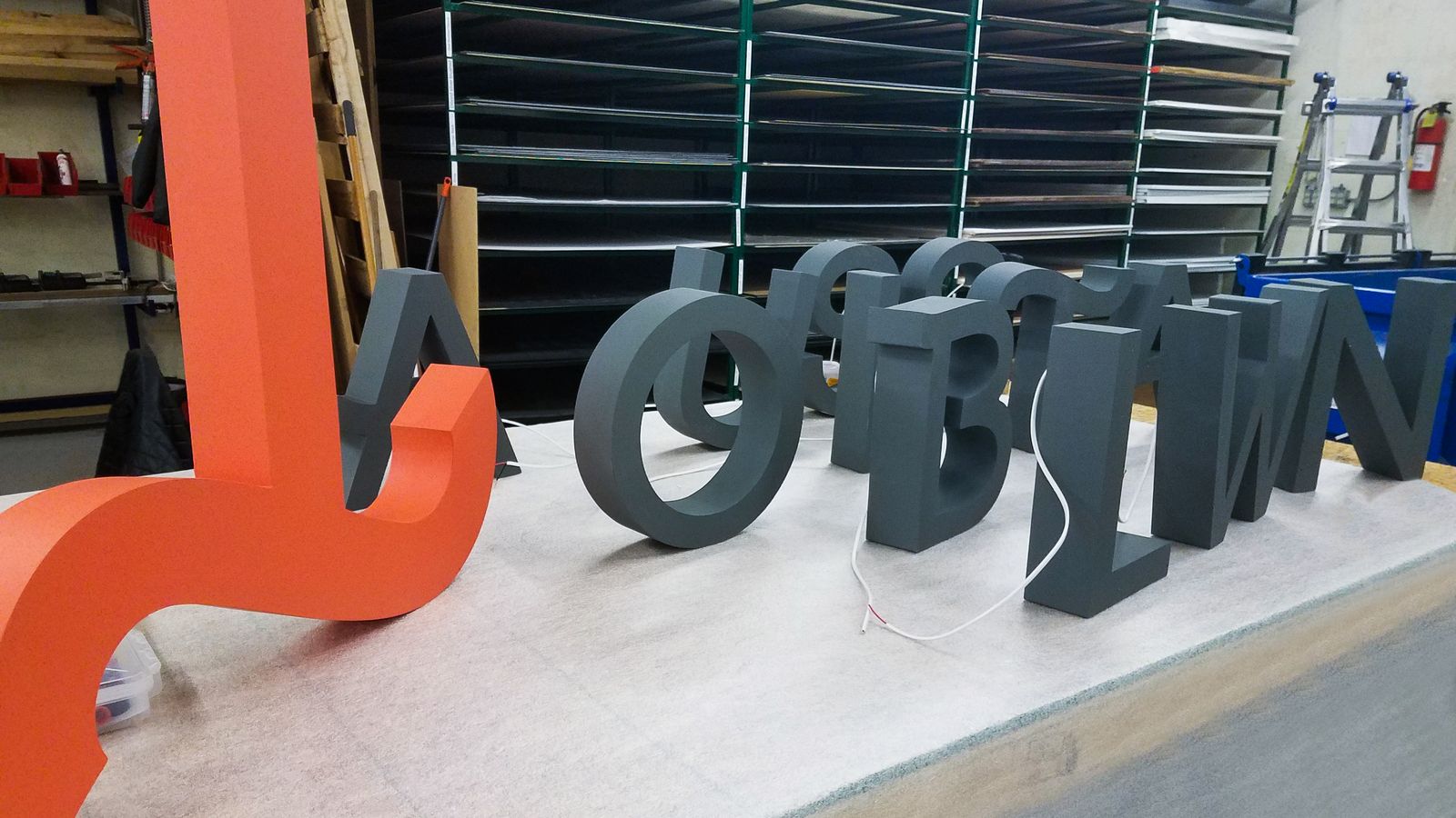 Reverse letters fabrication