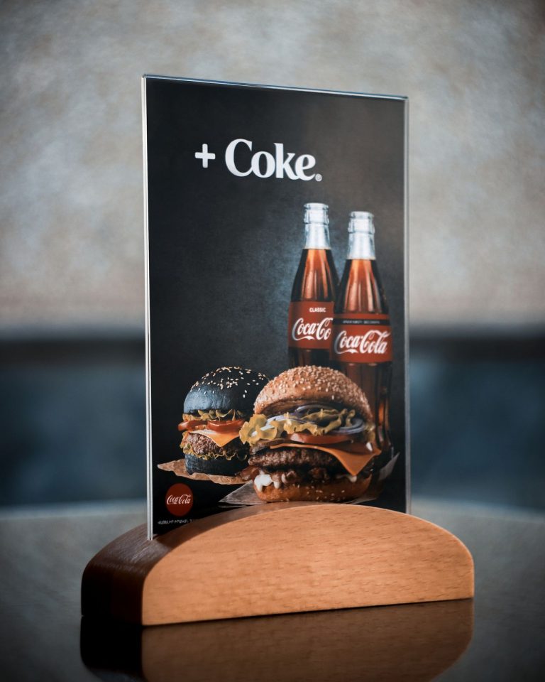 CocaCola promotional tabletop stand sign Front Signs