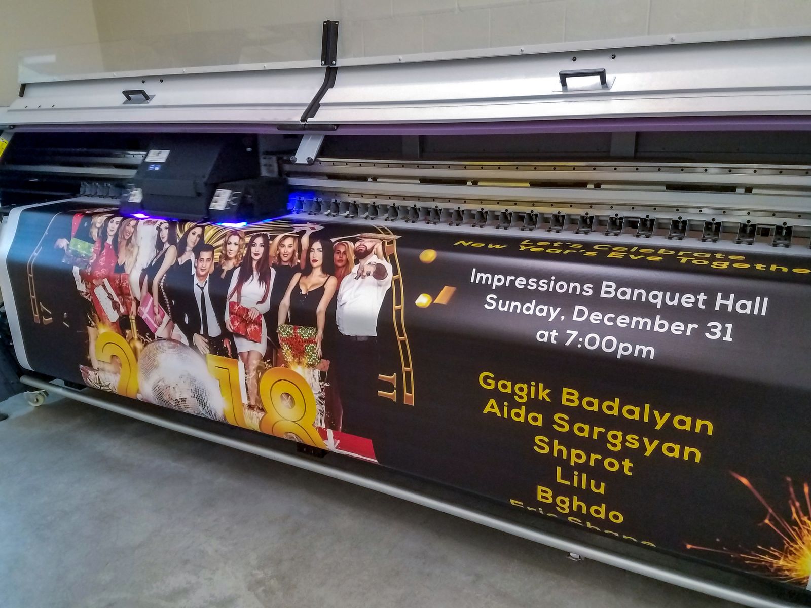 UV printing a vinyl banner