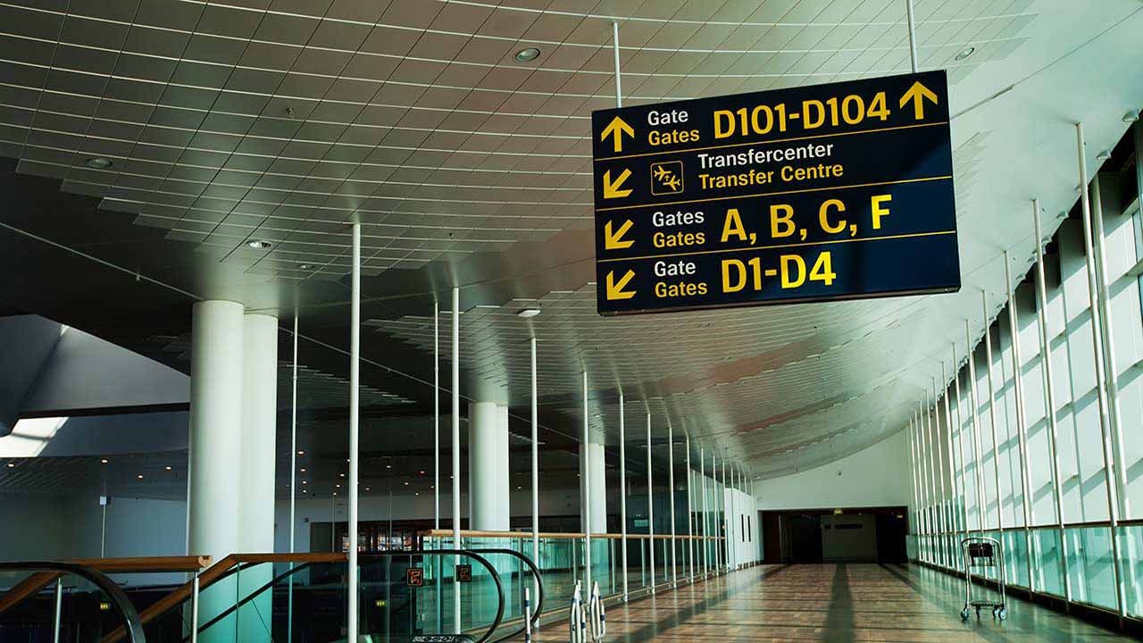 airport directional sign