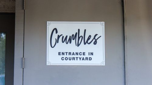 aluminum cafe logo sign