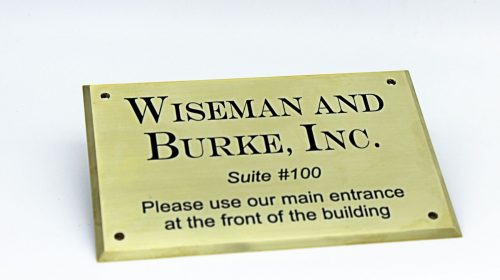 brushed aluminum nameplate