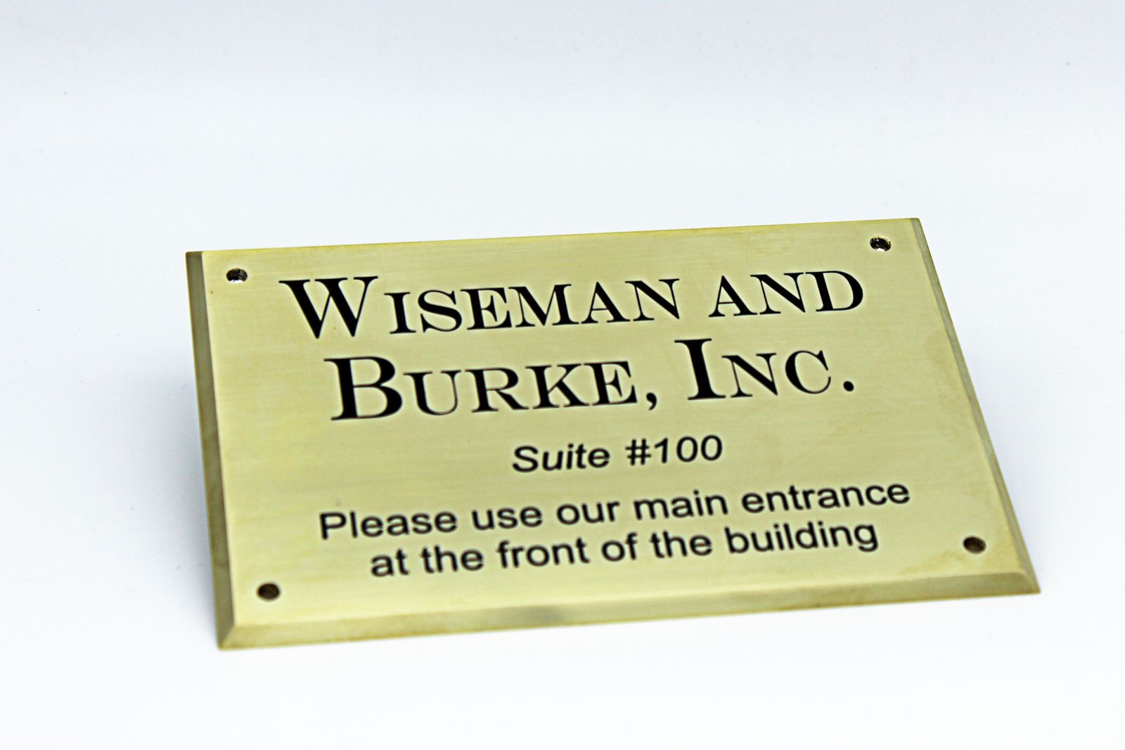 brushed aluminum nameplate