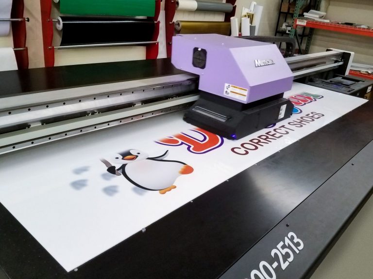 Direct printing process on an acrylic material Front Signs