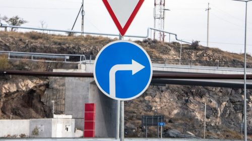 directional road sign