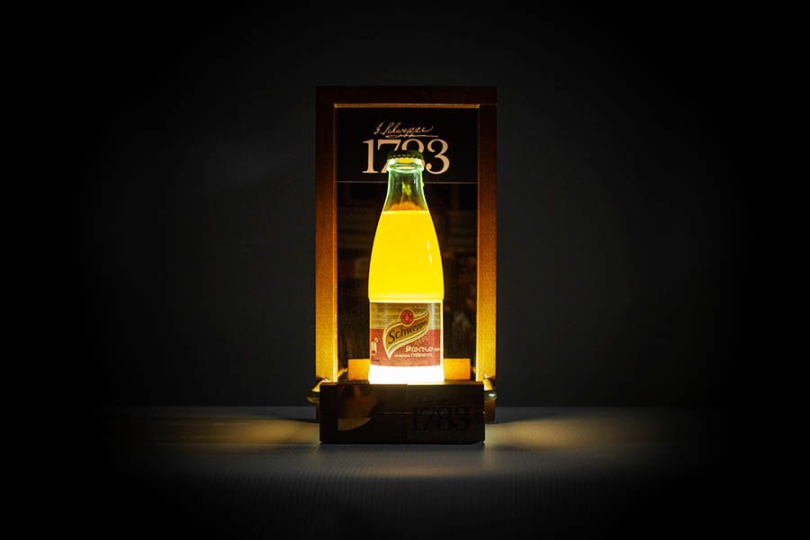 schweppes illuminated stand