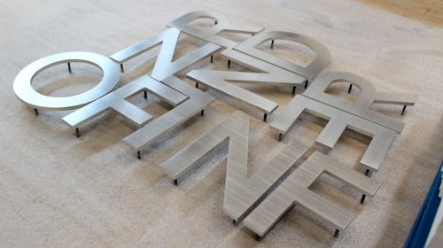 brushed aluminum 3d letters