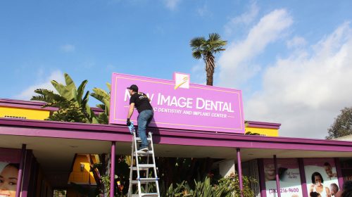 push thru sign installation