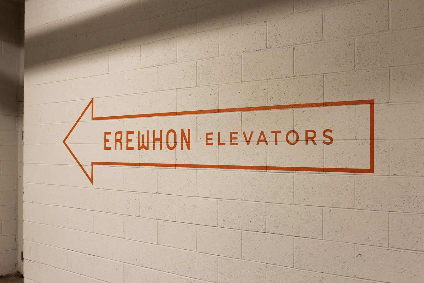 Erewhon elevator directional signs