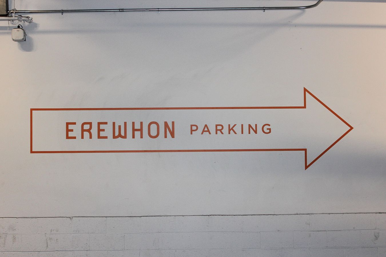 Erewhon parking directional sign