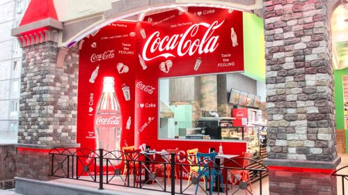 coca-coca branded wall