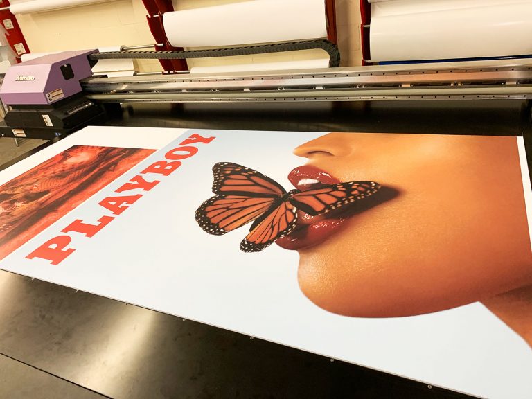 Large format printing process on a foam core board Front Signs