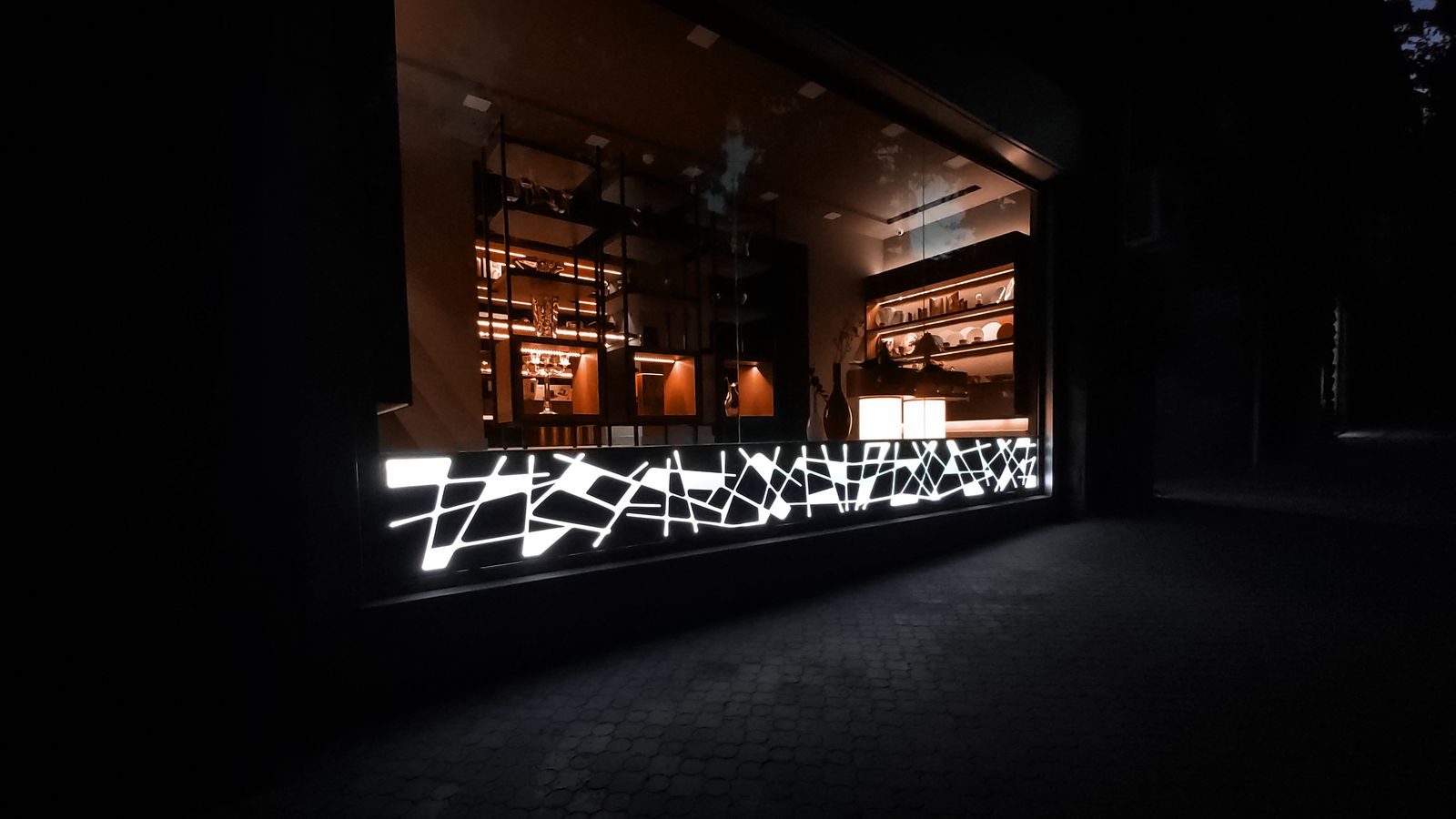 illuminated storefront sign