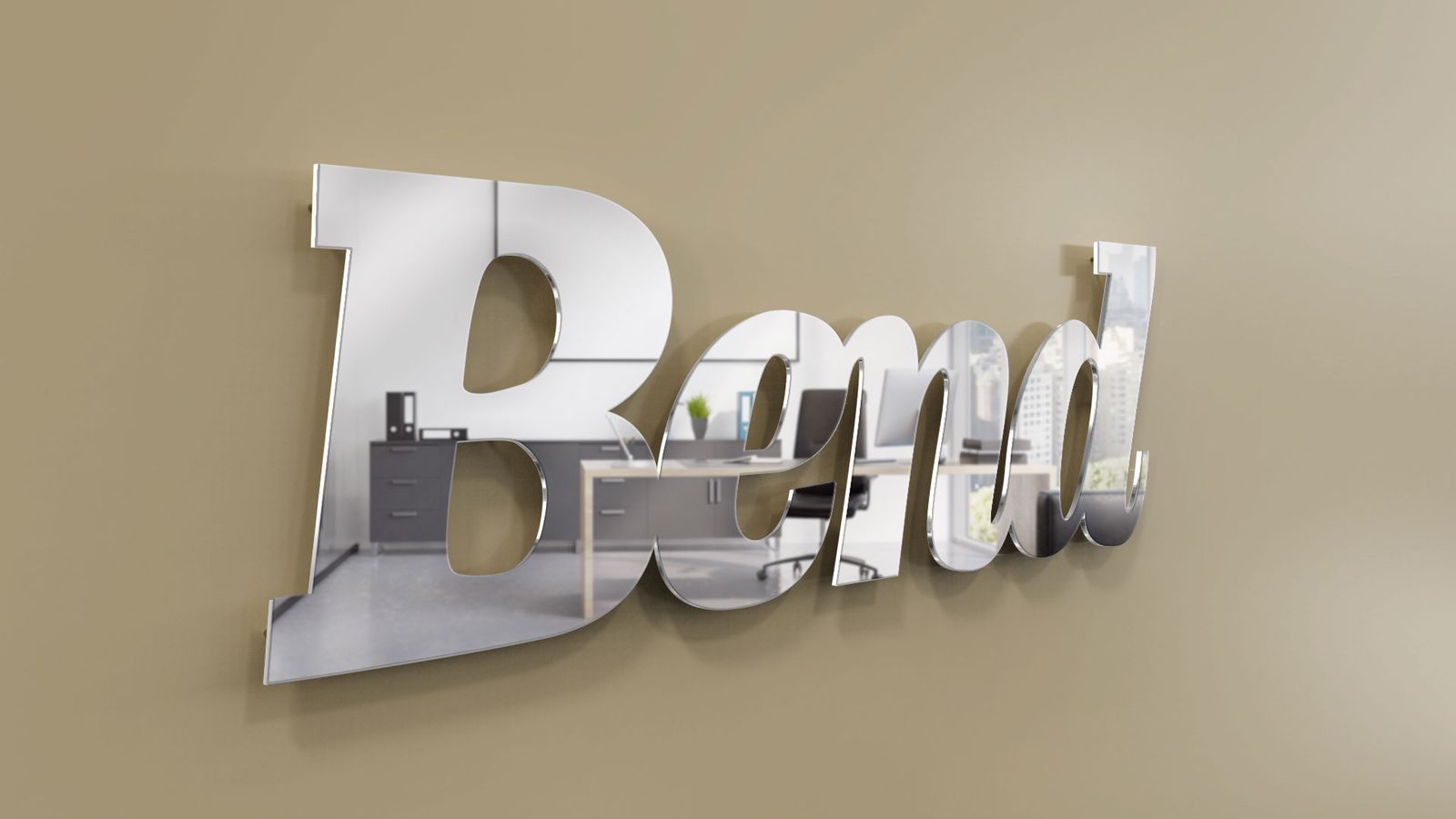 pin mounted letters rendering