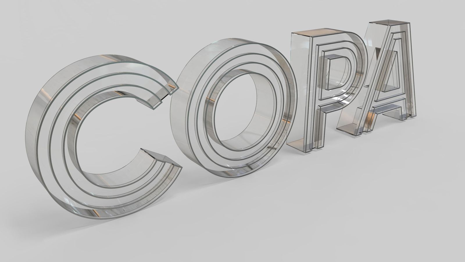 transparent letters 3d rendering