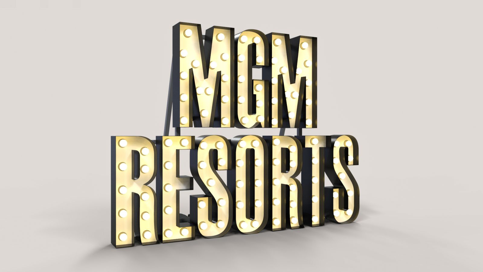 3d rendered marquee letters