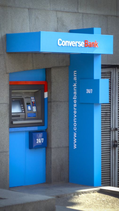 atm acrylic and aluminum sign