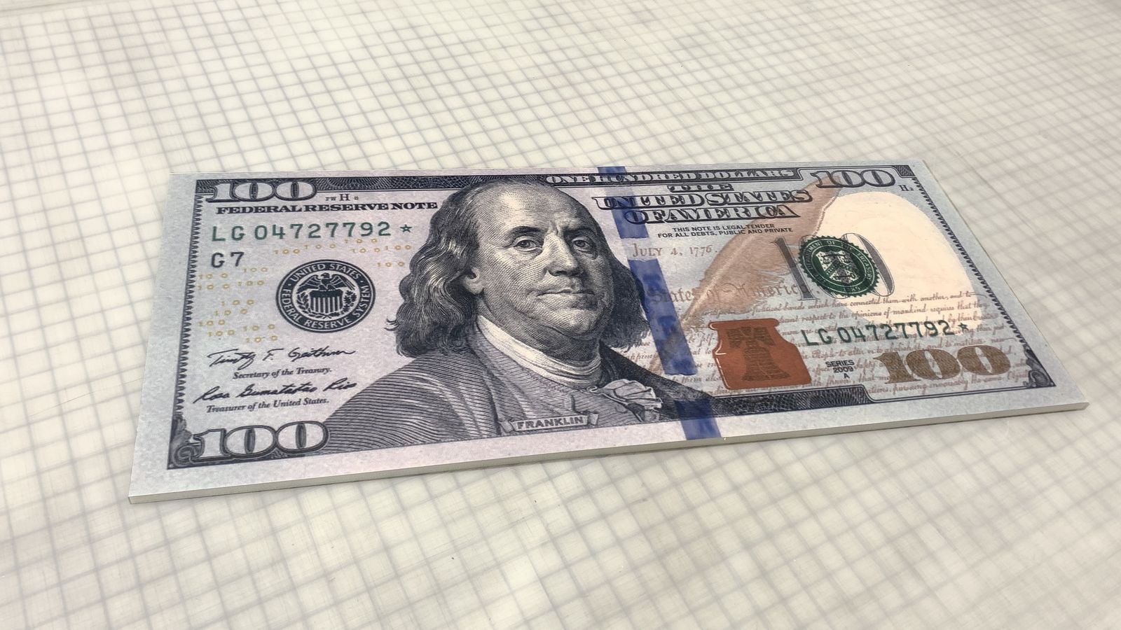 foamboard dollar bill