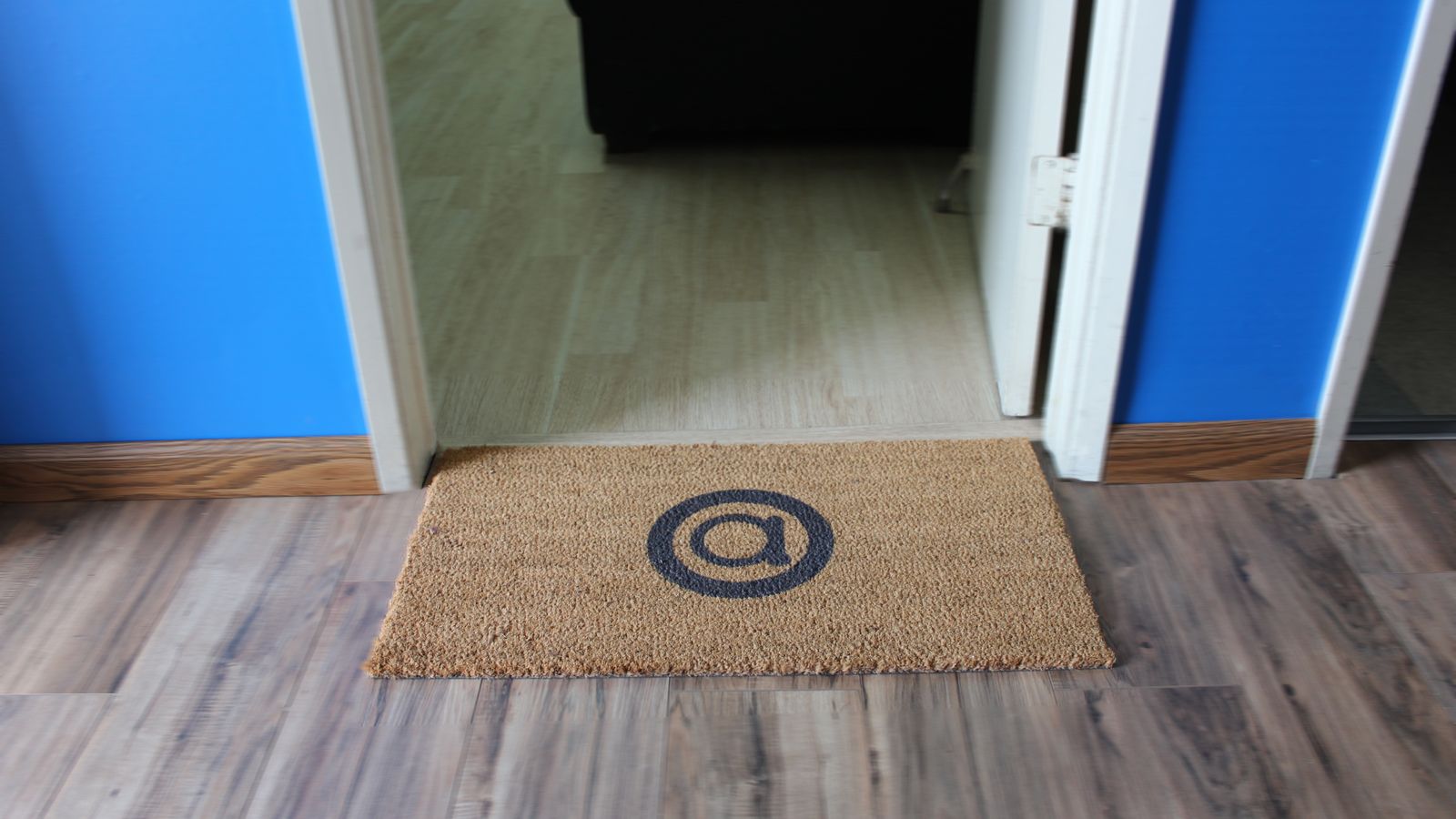 Custom UV printed office door mat on the floor Front Signs