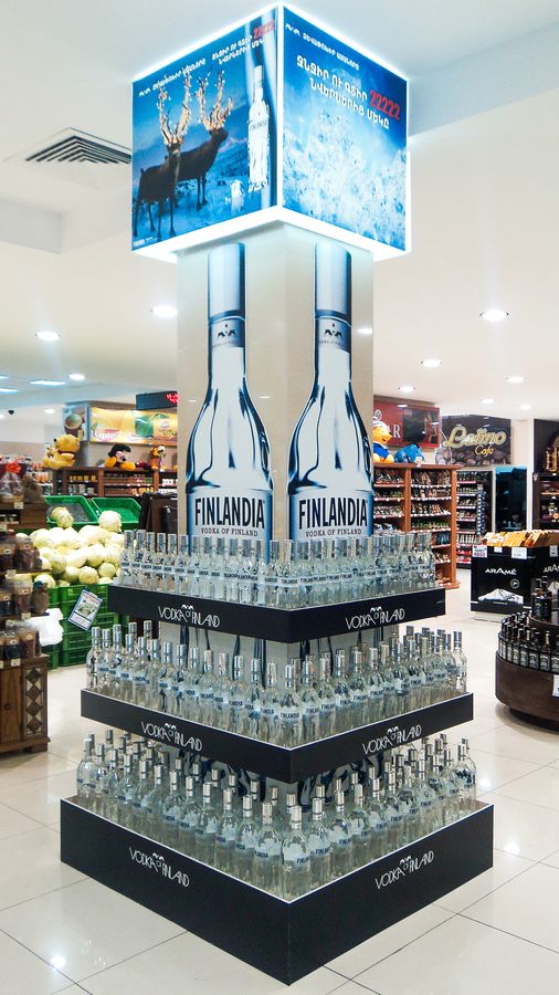 Finlandia vodka company advertising light box made of PVC, acrylic, and aluminum