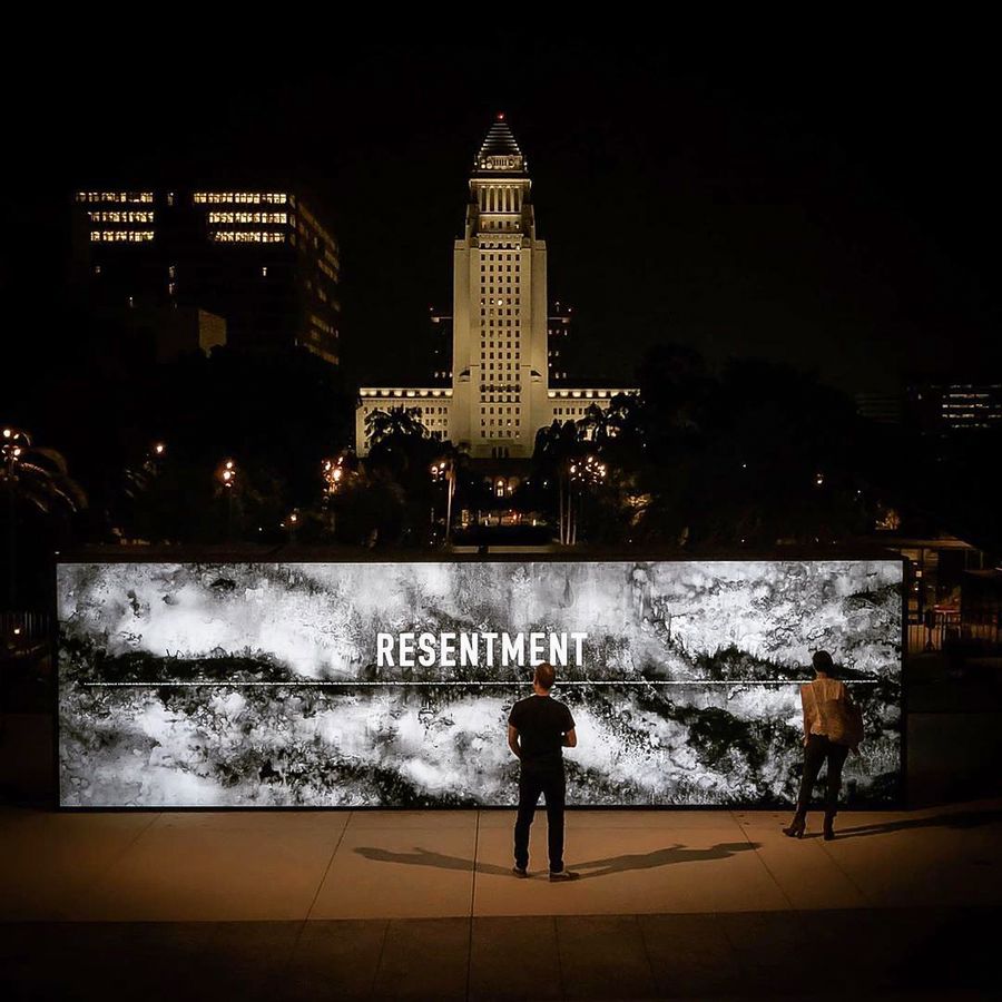 freestanding lighted wall