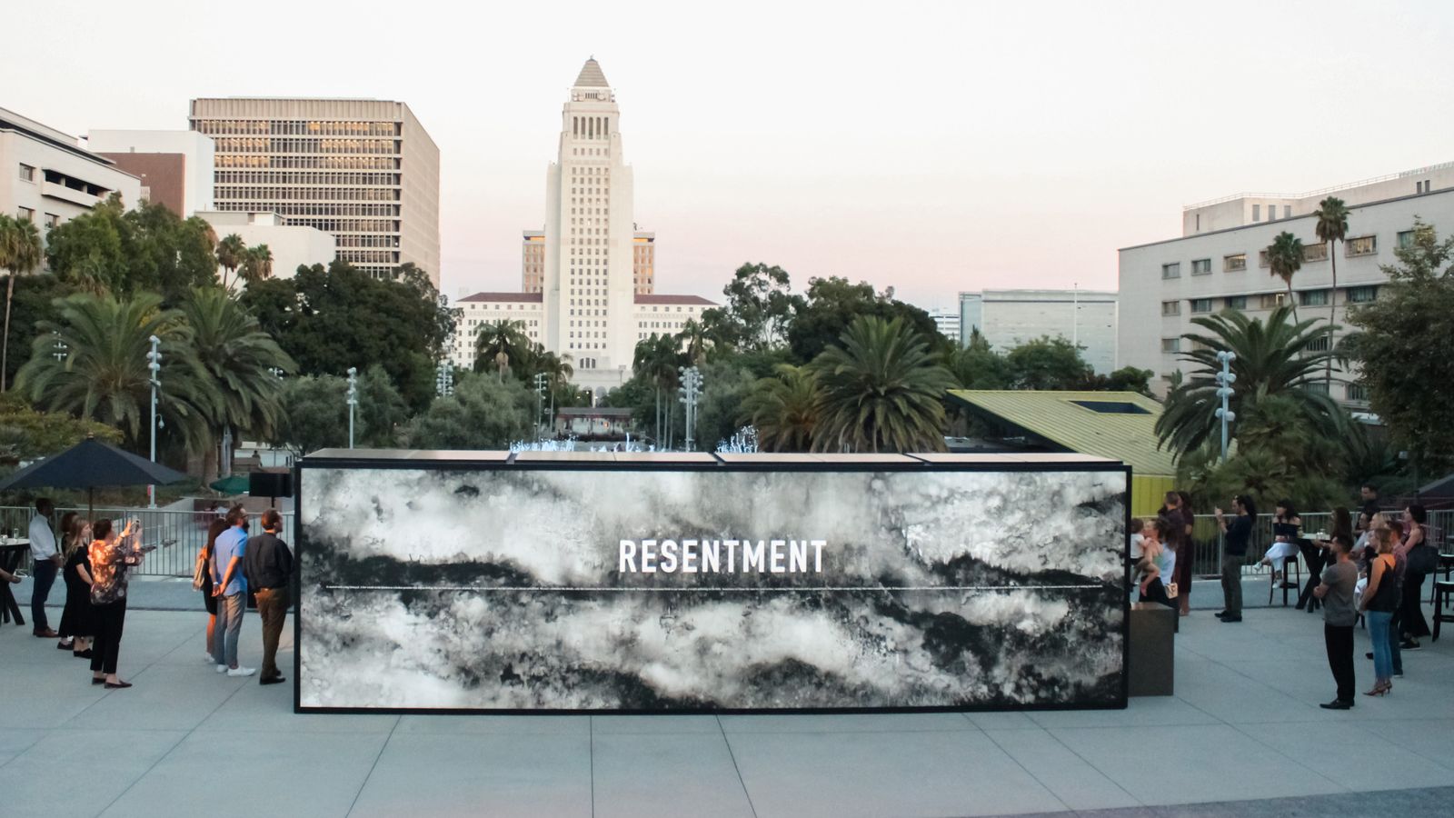 Annenberg large light box powered with solar energy made of aluminum, Lexan, and backlit vinyl