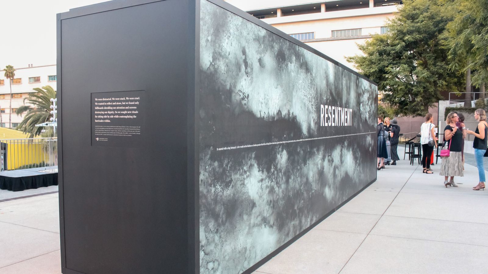 Annenberg large light box made of aluminum, Lexan, and backlit vinyl for exhibition branding