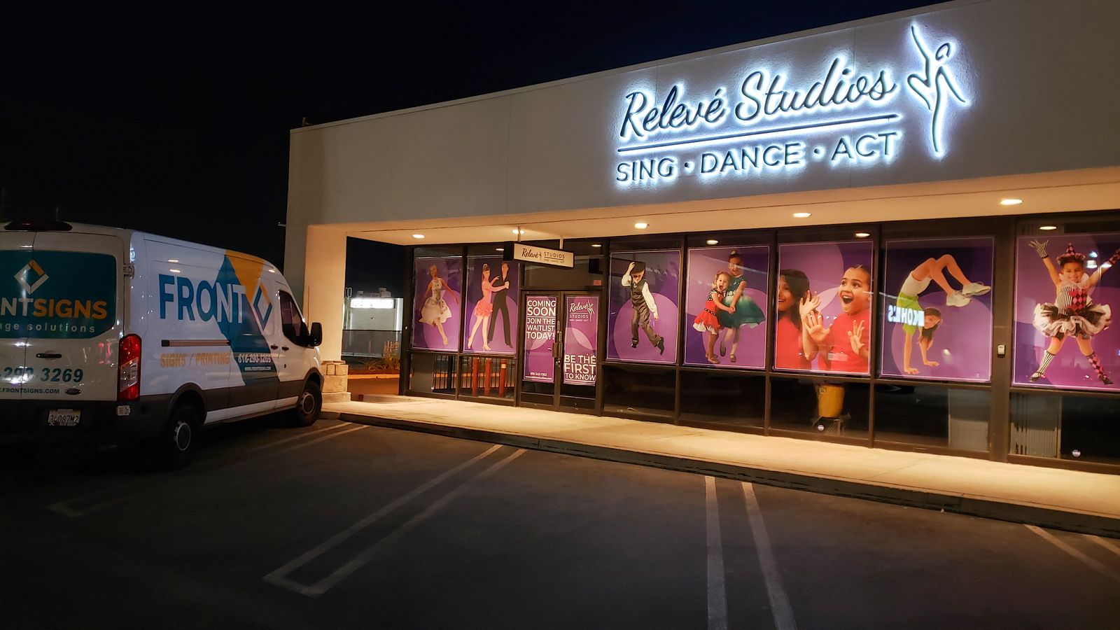 reverse lit building letters
