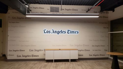 LA Times backlit letters