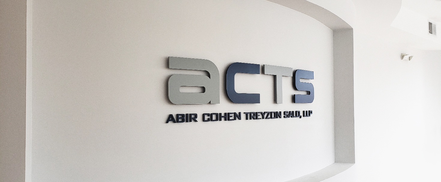 Acts dimensional bank sign displaying the company name made of acrylic for wall branding