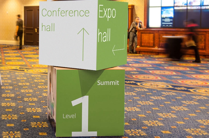 Expo hall this way event signpost Expo hall this way event signpost