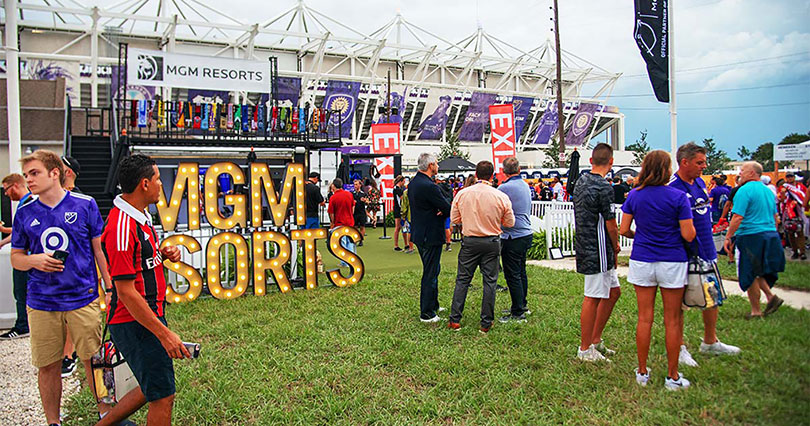 MGM Resorts marquee sign for outdoor event MGM Resorts marquee sign for outdoor event-FrontSigns