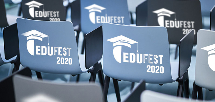 Event branding idea with branded event chairs from Edufest 2020 